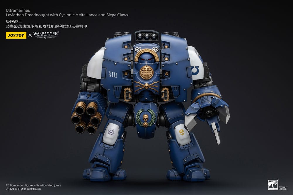 Warhammer the Horus Heresy actie Figuur 1/18 Ultramarines leviathan dreadnought met cyclonische melta lance en belegeringsklauwen 29 cm