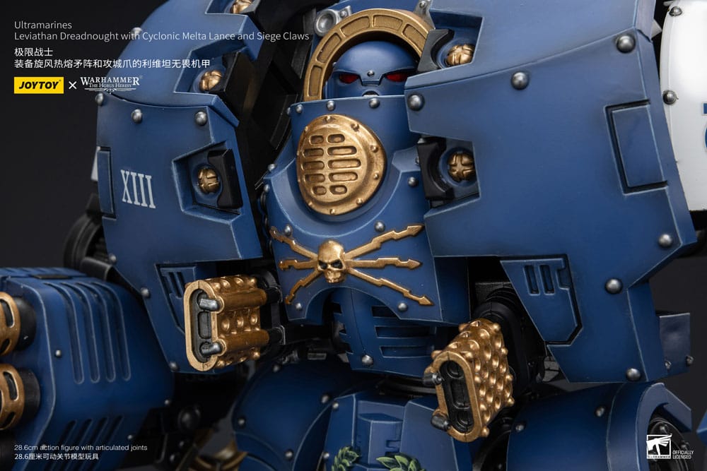 Warhammer the Horus Heresy actie Figuur 1/18 Ultramarines leviathan dreadnought met cyclonische melta lance en belegeringsklauwen 29 cm