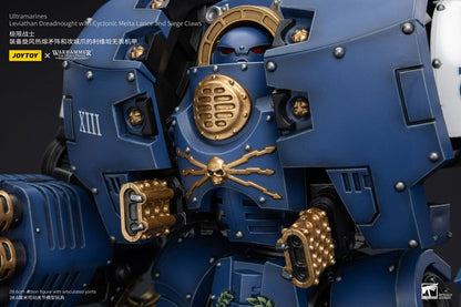 Warhammer the Horus Heresy actie Figuur 1/18 Ultramarines leviathan dreadnought met cyclonische melta lance en belegeringsklauwen 29 cm