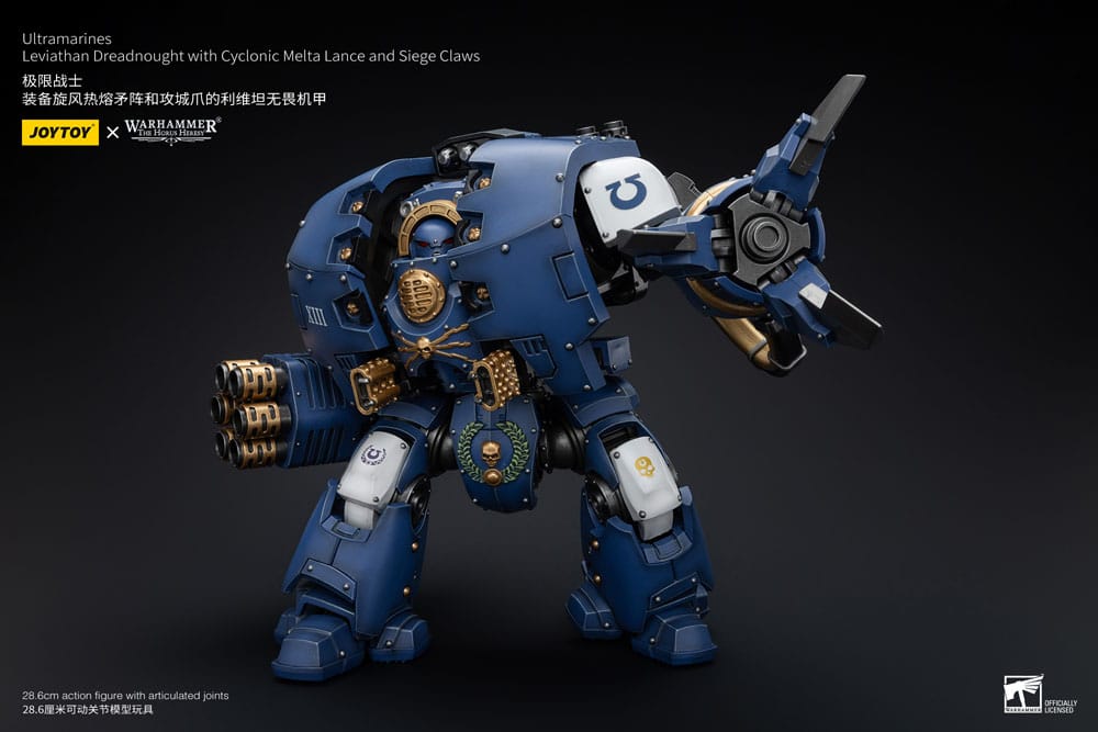 Warhammer the Horus Heresy actie Figuur 1/18 Ultramarines leviathan dreadnought met cyclonische melta lance en belegeringsklauwen 29 cm