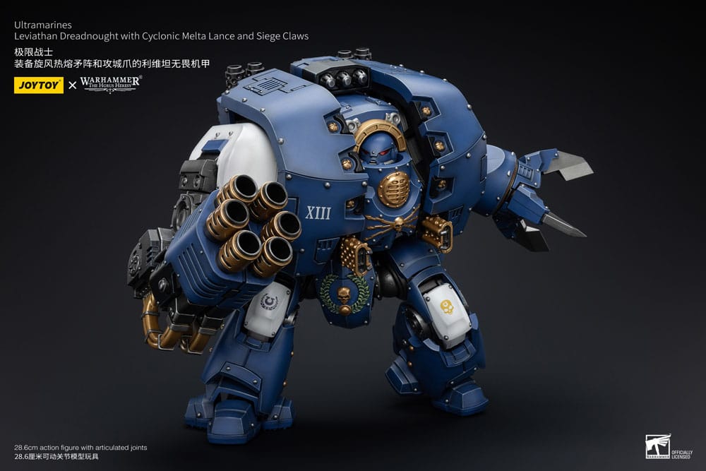 Warhammer the Horus Heresy actie Figuur 1/18 Ultramarines leviathan dreadnought met cyclonische melta lance en belegeringsklauwen 29 cm
