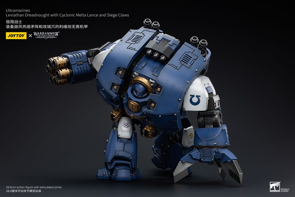 Warhammer the Horus Heresy actie Figuur 1/18 Ultramarines leviathan dreadnought met cyclonische melta lance en belegeringsklauwen 29 cm