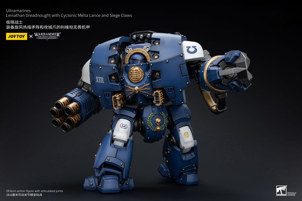 Warhammer the Horus Heresy actie Figuur 1/18 Ultramarines leviathan dreadnought met cyclonische melta lance en belegeringsklauwen 29 cm