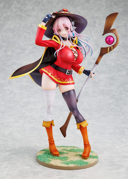 Super Sonico x Konosuba PVC-beeld 1/7 Super Sonico Megumin-samenwerking Ver. 25 cm