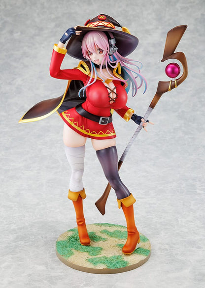 Super Sonico x Konosuba PVC-beeld 1/7 Super Sonico Megumin-samenwerking Ver. 25 cm