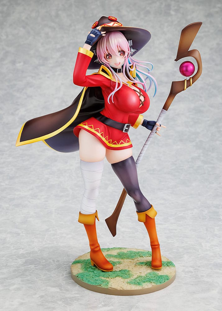 Super Sonico x Konosuba PVC-beeld 1/7 Super Sonico Megumin-samenwerking Ver. 25 cm