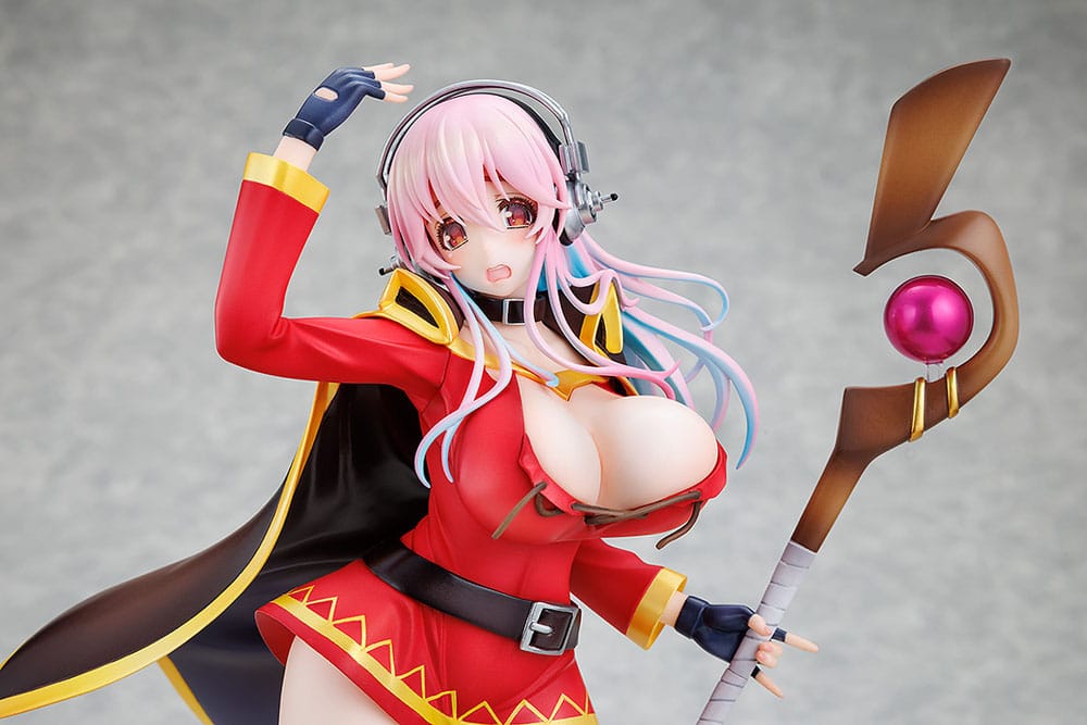 Super Sonico x Konosuba PVC-beeld 1/7 Super Sonico Megumin-samenwerking Ver. 25 cm