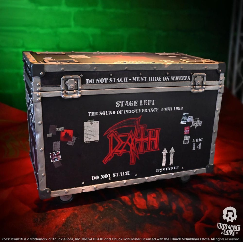 Death Rock Ikonz On Tour Road Case Standbeeld + podiumachtergrond Set The Sound of Perseverance Tour 1998