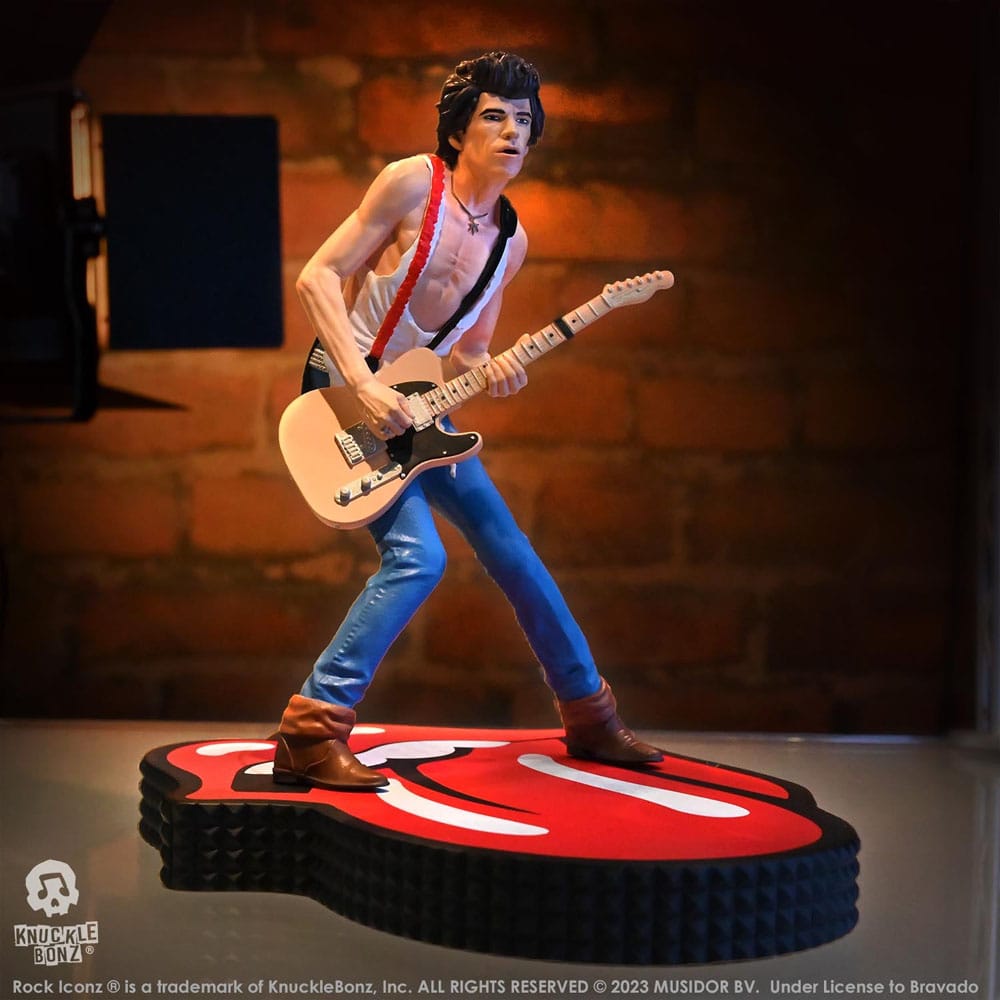 Het Rolling Stones Rock Iconz -standbeeld Keith Richards (Tattoo You Tour 1981) 22 cm