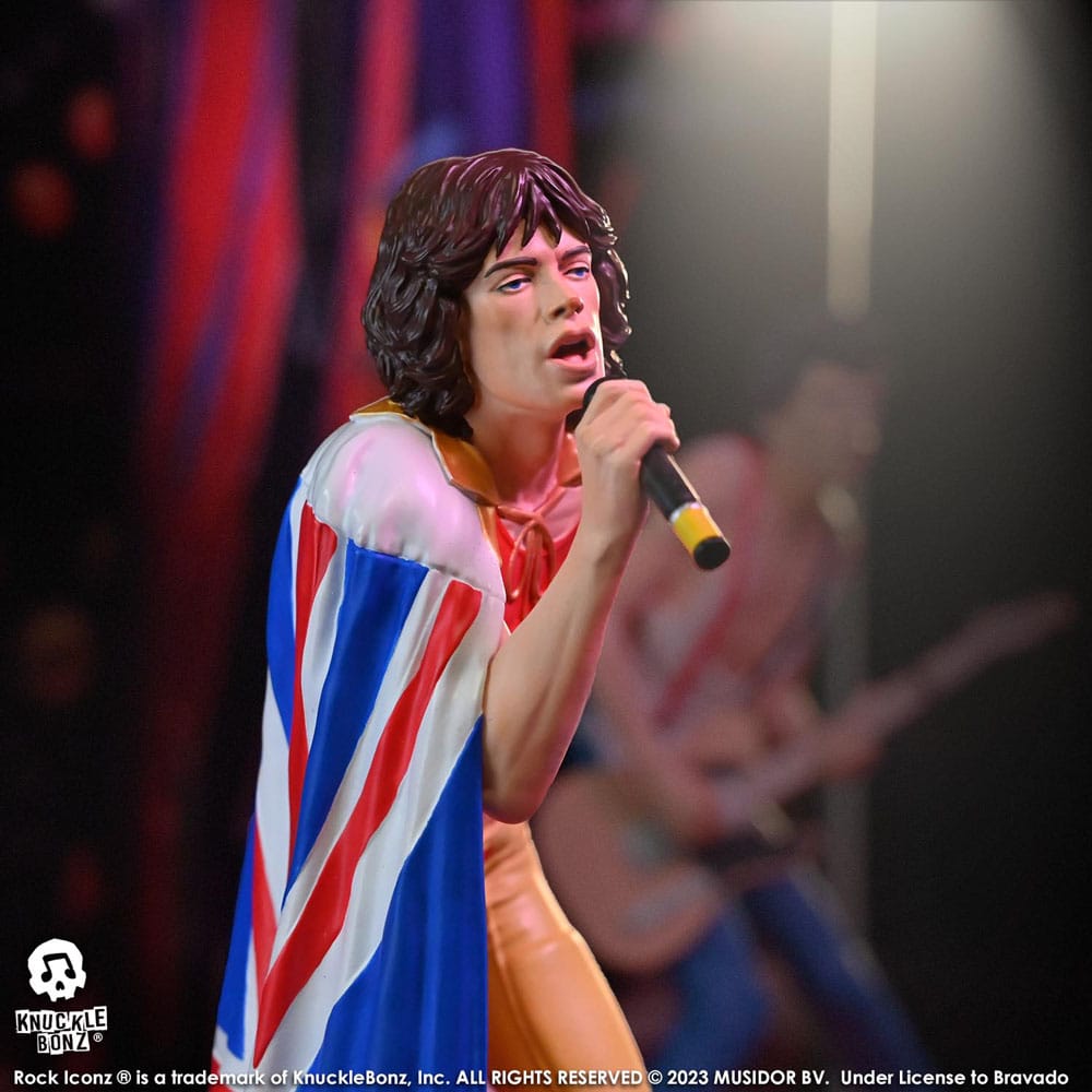 Het Rolling Stones Rock Iconz -standbeeld Mick Jagger (Tattoo You Tour 1981) 22 cm