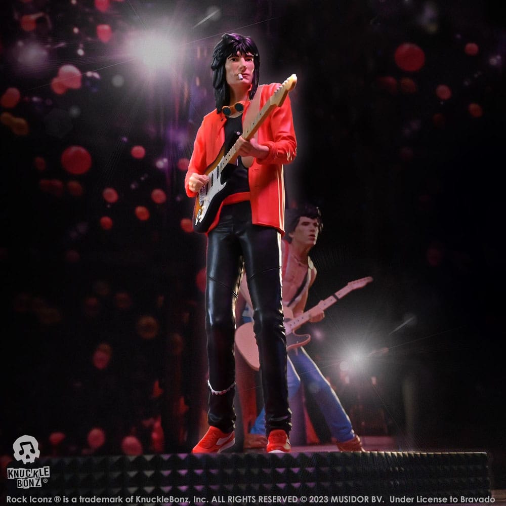 Het Rolling Stones Rock Iconz -standbeeld Ronnie Wood (Tattoo You Tour 1981) 22 cm