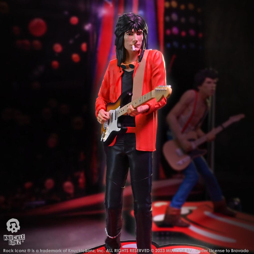 Het Rolling Stones Rock Iconz -standbeeld Ronnie Wood (Tattoo You Tour 1981) 22 cm