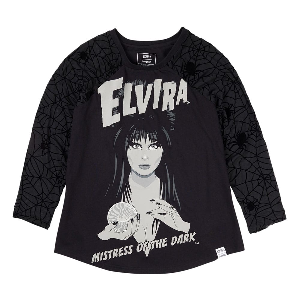 Elvira by Loungefly Tee T-shirt Unisex gesmokte raglan