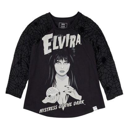 Elvira by Loungefly Tee T-shirt Unisex gesmokte raglan