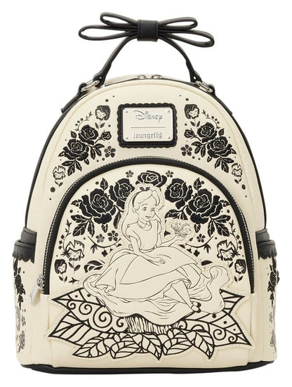 Alice in Wonderland geborduurde mini-rugzak met bloemen