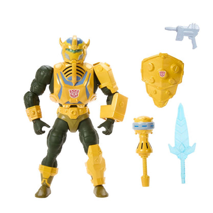 Masters of the Universe X Transformers Action Figure Bumblebee Armor Man-at-Arms Heo European Exclusive 14 Cm