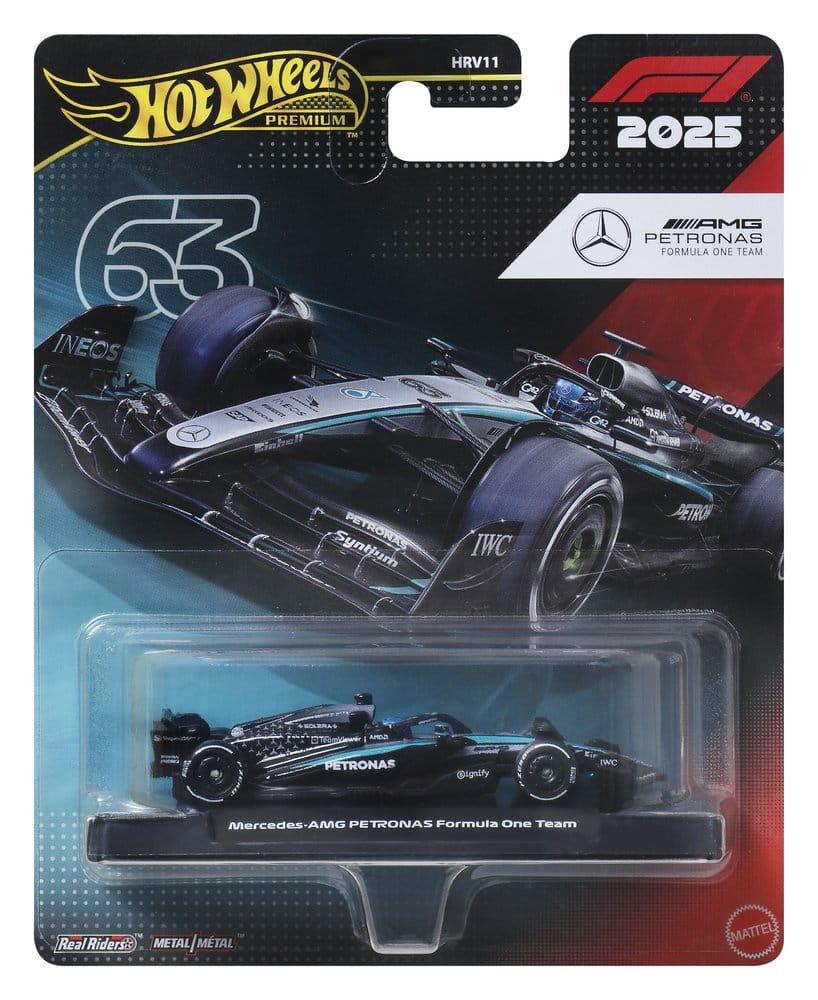 Formule 1 Hot Wheels Premium gegoten voertuig 1:64 Team Mercedes Benz: coureur 1