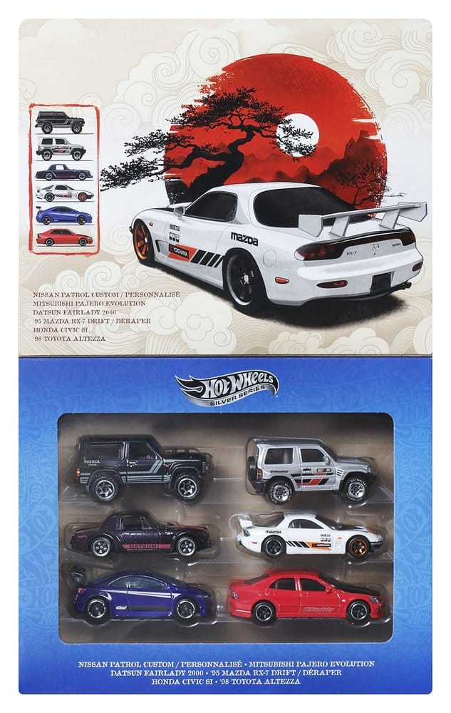 Hot Wheels Silver Series gegoten voertuig 6-pack 1/64 straten van Japan