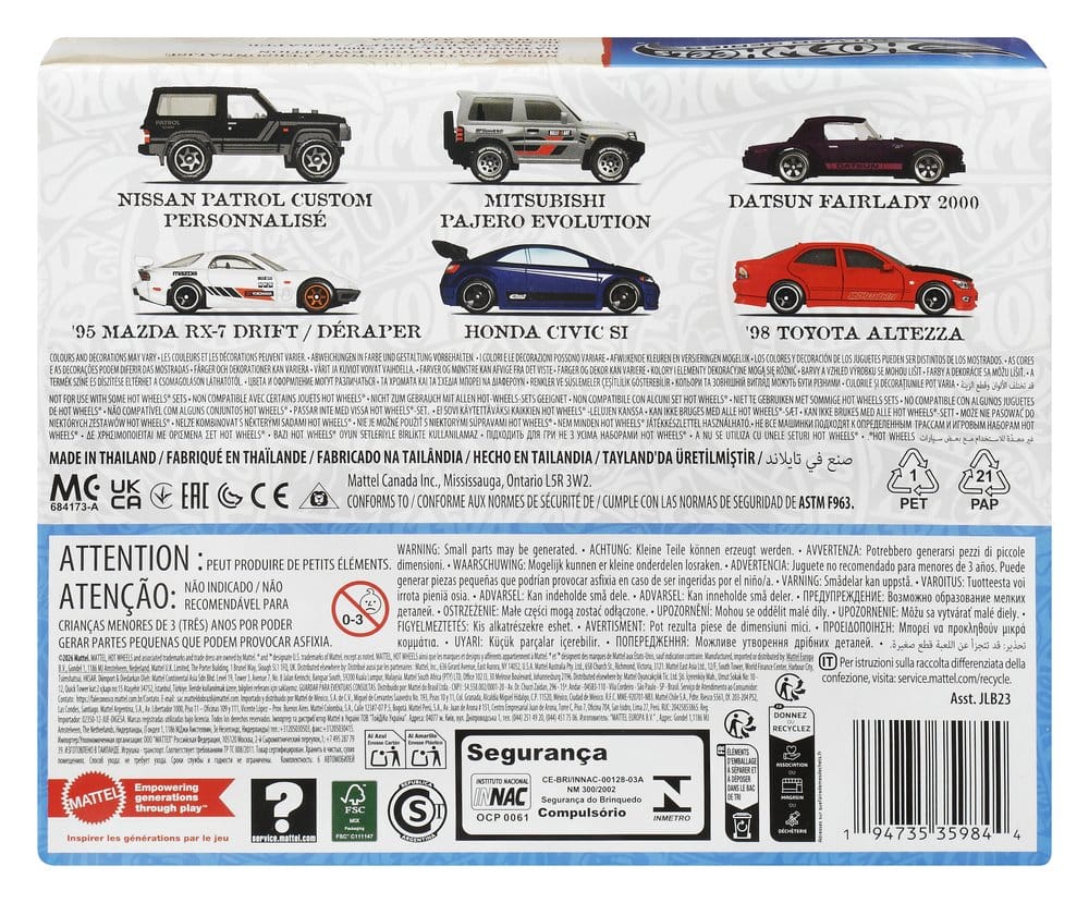 Hot Wheels Silver Series gegoten voertuig 6-pack 1/64 straten van Japan