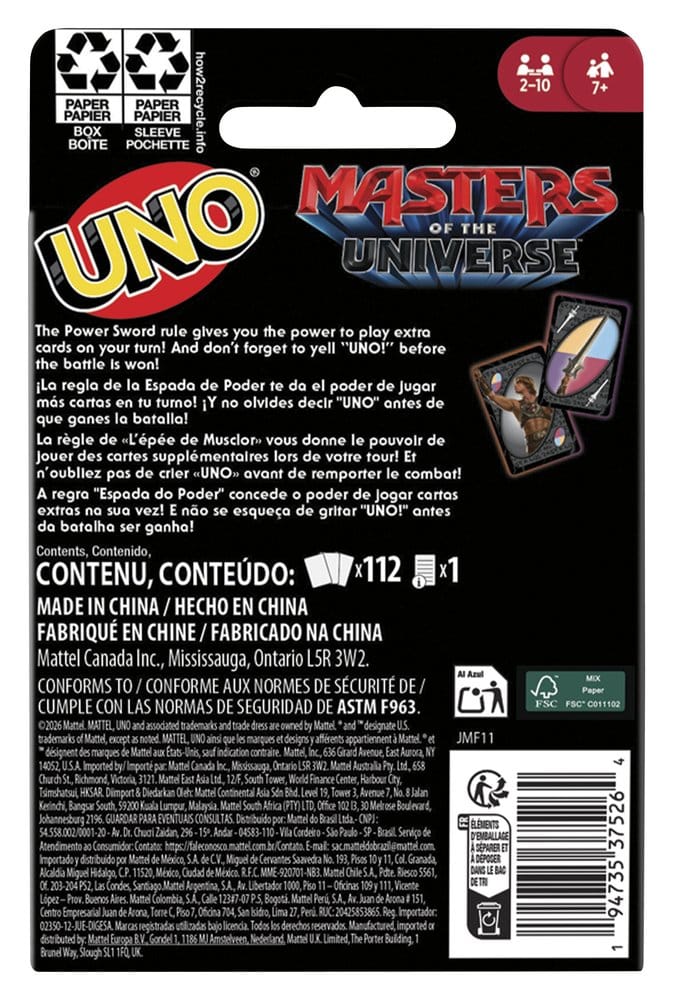 Masters of the Universe 2026 Movie UNO-kaartspel