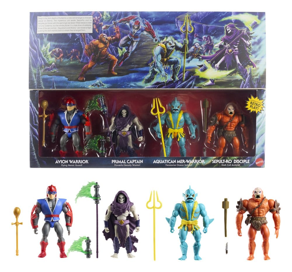 Masters of the Universe Origins-actiefiguren, 4-pack Strijd om Subternia, 14 cm
