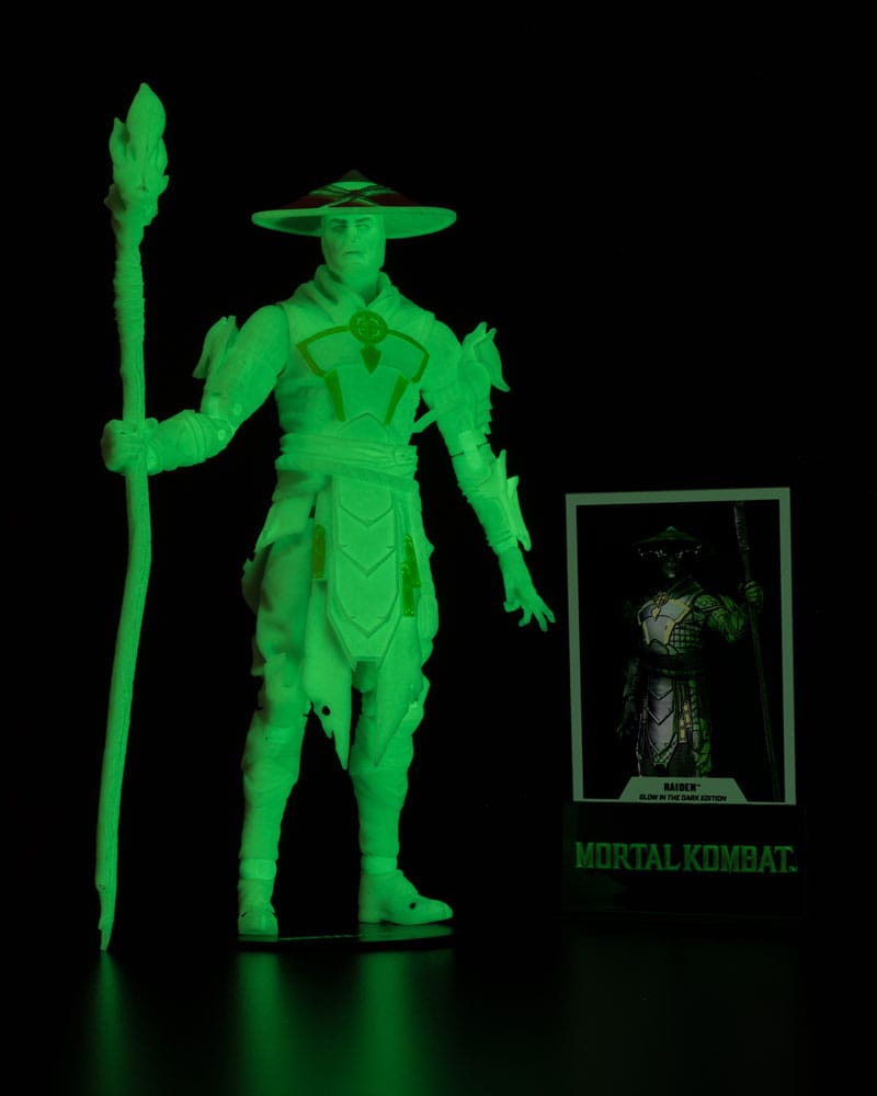 Mortal Kombat -actie Figuur Glow in the Dark Edition Raiden (Gold Label) 18 cm
