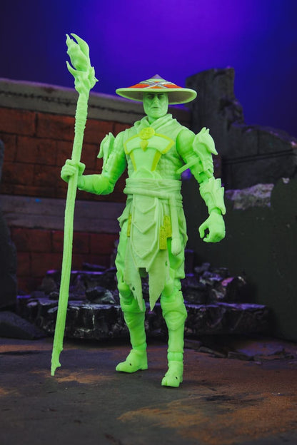 Mortal Kombat -actie Figuur Glow in the Dark Edition Raiden (Gold Label) 18 cm