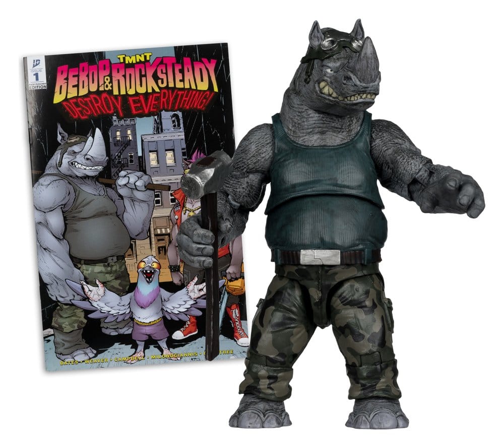 Teenage Mutant Ninja Turtles Page Punchers Actiefiguur Rocksteady 17 cm
