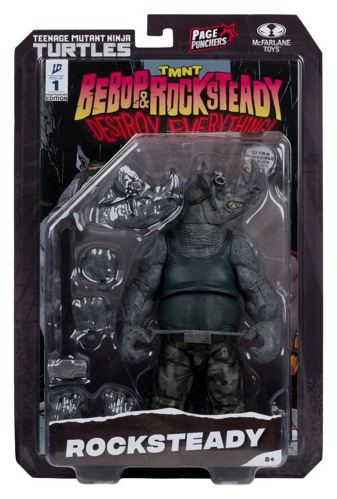 Teenage Mutant Ninja Turtles Page Punchers Actiefiguur Rocksteady 17 cm