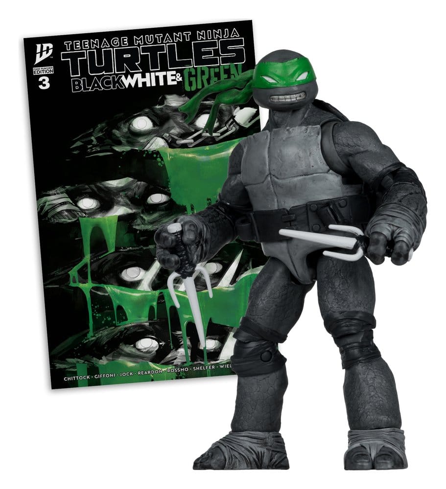 Teenage Mutant Ninja Turtles Page Punchers-actiefiguur (zwart, wit en groen) (rood-platina-editie) 13 cm