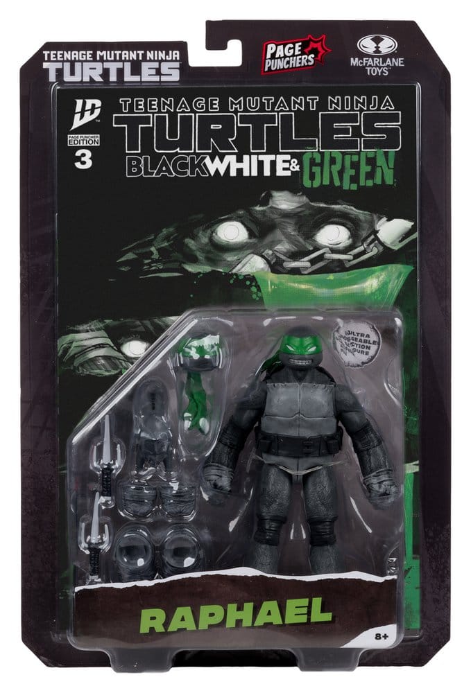 Teenage Mutant Ninja Turtles Page Punchers-actiefiguur (zwart, wit en groen) (rood-platina-editie) 13 cm