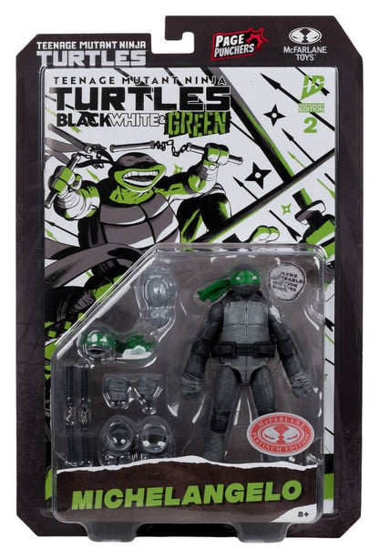 Teenage Mutant Ninja Turtles Page Punchers actiefiguur Michelangelo (zwart wit en groen) (rood platina editie) 13 cm