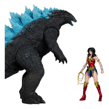 DC Justice League Monsterverse DC Multiverse actiefiguren 2-pack Wonder Woman Vs. Atomaire Blast Godzilla 18 cm