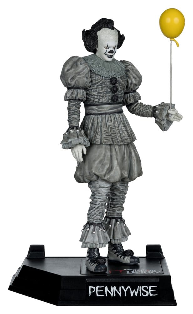 Het Welcome to Derry Movie Maniacs Figuur Pennywise (zwart-wit) 16 cm