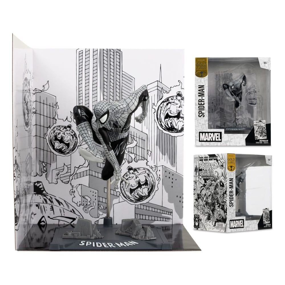 Marvel Collection PVC-standbeeld 1/10 Spider-Man (Spider-Man #6) (Line Art) (Gold Label) 10 cm