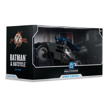 De Flash DC Multiverse Vehicle Batcycle met Batman