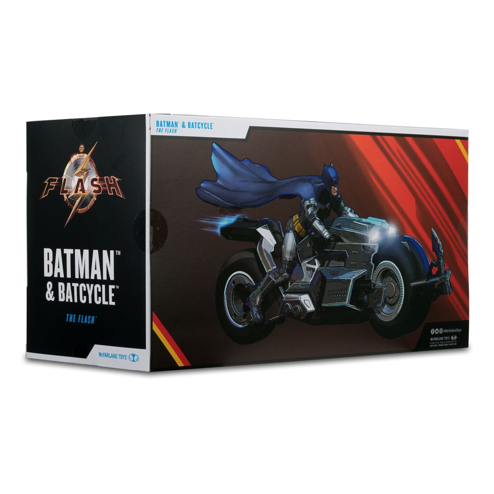 De Flash DC Multiverse Vehicle Batcycle met Batman