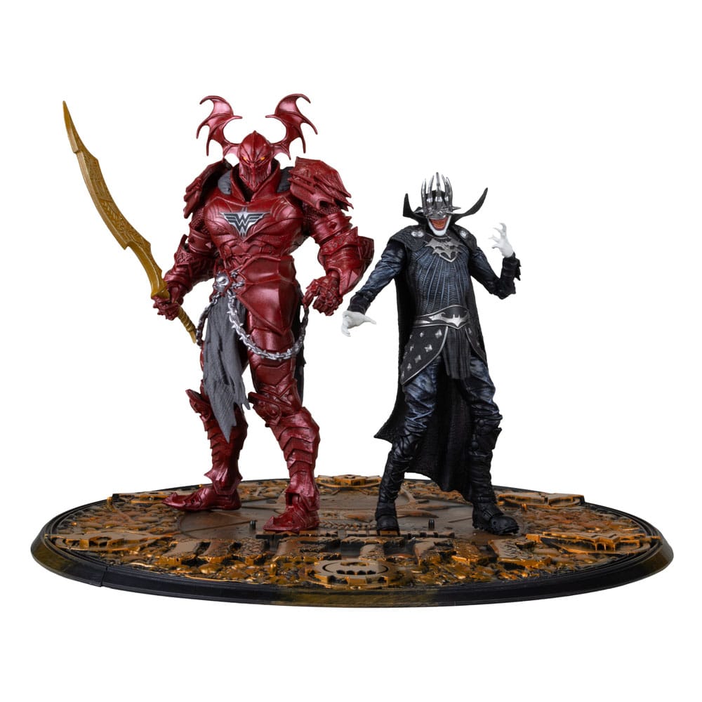 DC Multiverse McFarlane Collector Edition actiefiguren, 2-pack #04 Batman die lacht (Knight Armor) en genadeloos (Dark Multiverse) 18 cm