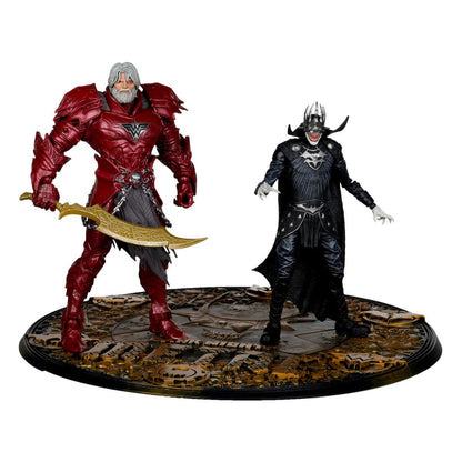 DC Multiverse McFarlane Collector Edition actiefiguren, 2-pack #04 Batman die lacht (Knight Armor) en genadeloos (Dark Multiverse) 18 cm