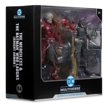 DC Multiverse McFarlane Collector Edition actiefiguren, 2-pack #04 Batman die lacht (Knight Armor) en genadeloos (Dark Multiverse) 18 cm