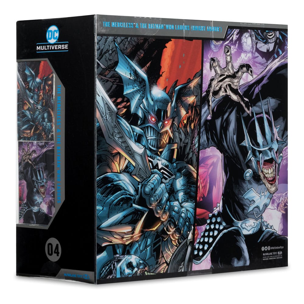 DC Multiverse McFarlane Collector Edition actiefiguren, 2-pack #04 Batman die lacht (Knight Armor) en genadeloos (Dark Multiverse) 18 cm