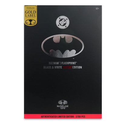 DC Multiverse actiefiguur Batman (Flashpoint) (zwart-wit accenteditie) (gouden label) 18 cm