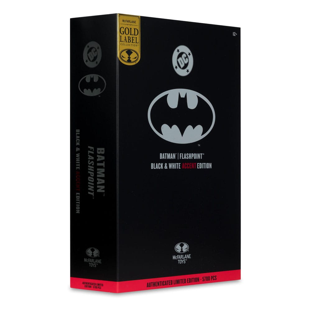 DC Multiverse actiefiguur Batman (Flashpoint) (zwart-wit accenteditie) (gouden label) 18 cm
