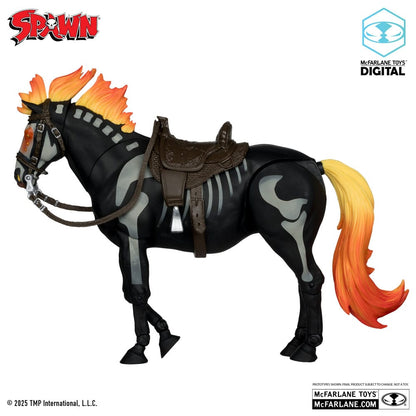 Spawn actiefiguur Bloodaxe met paard (spawn: de donkere eeuwen) (McFarlane Toys 30th Anniversary) (gouden label) 18 cm