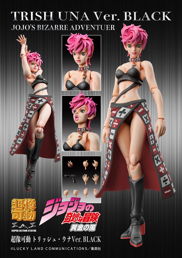 JoJo's bizarre avontuur deel 5 Superactie-actiefiguur Chozokado Trish Una Black Ver. 15 cm