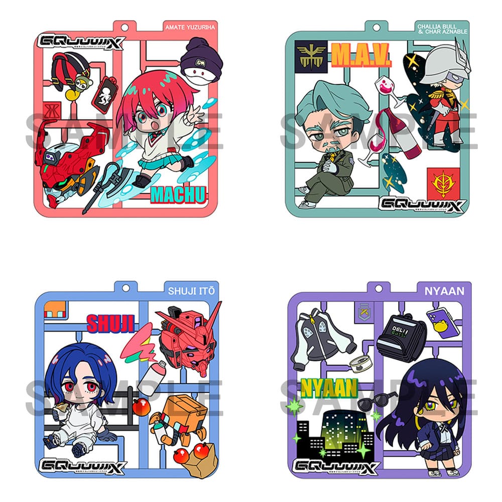 Mobile Suit Gundam GQuuuuuX Plat Collection sleutelhangerassortiment (4)