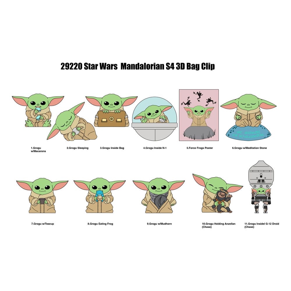 Star Wars 3D-schuimzakclips Best of Grogu Series 1 Display (24)