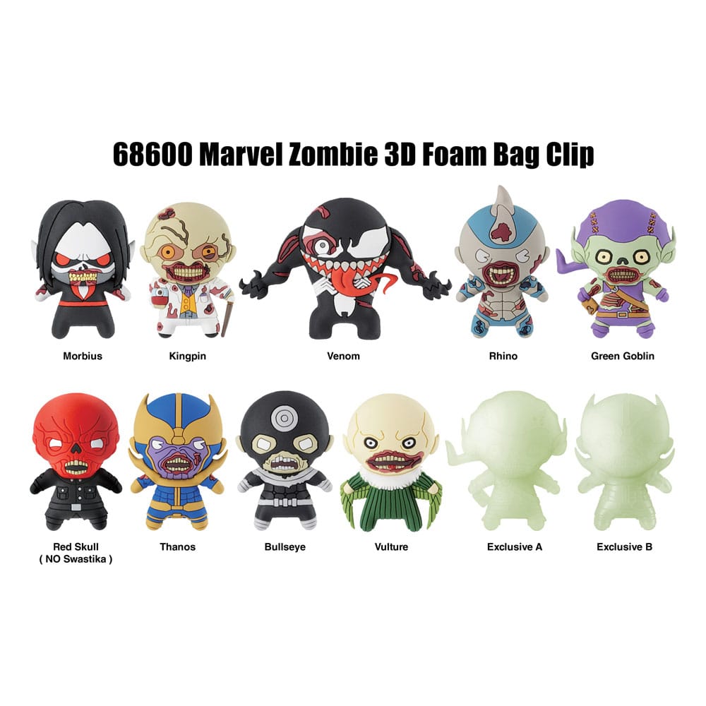 Marvel 3D PVC-tasclips Serie 1 Zombies-display (24)
