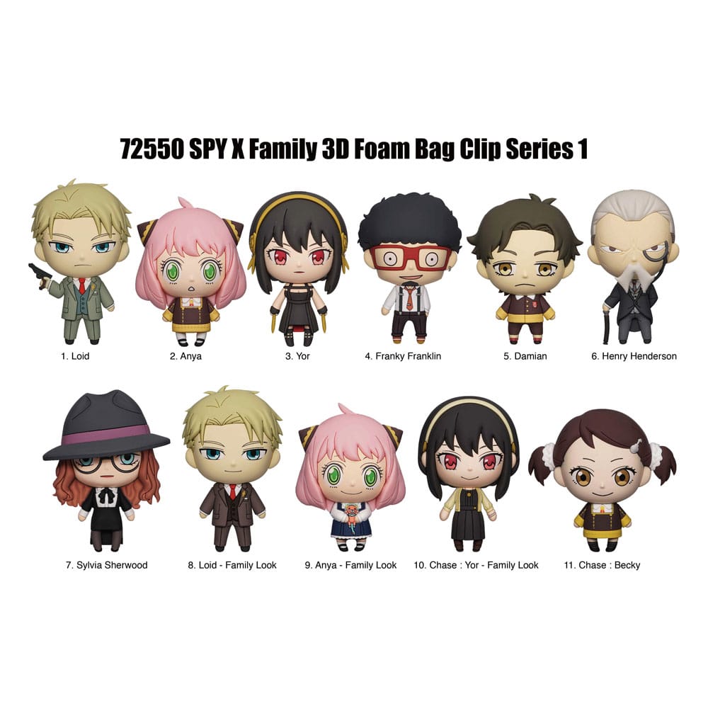 Spy x Family 3D-schuimtasclips Serie 1-display (24)