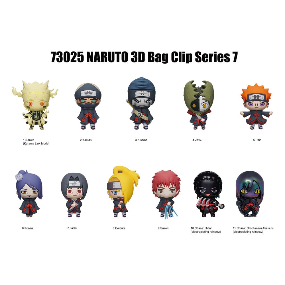 Naruto 3D Foam Bag Clips Serie 7 Display (24)